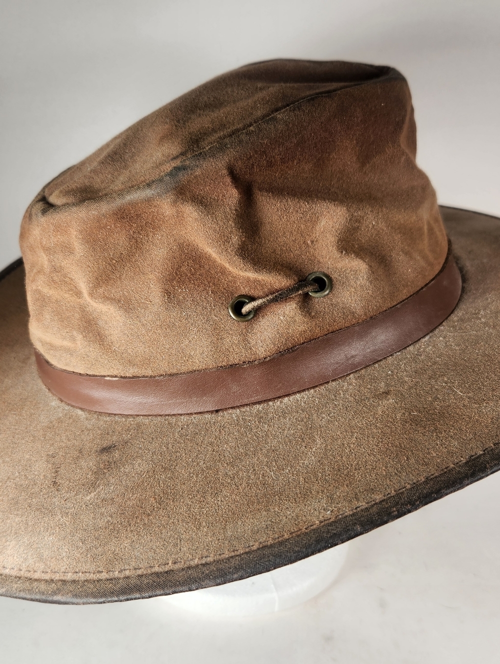 OUTBACK LEATHER Cowboy Hat Men's Large 7 1/4 Brown Leather Western Australia - Picture 8 of 8